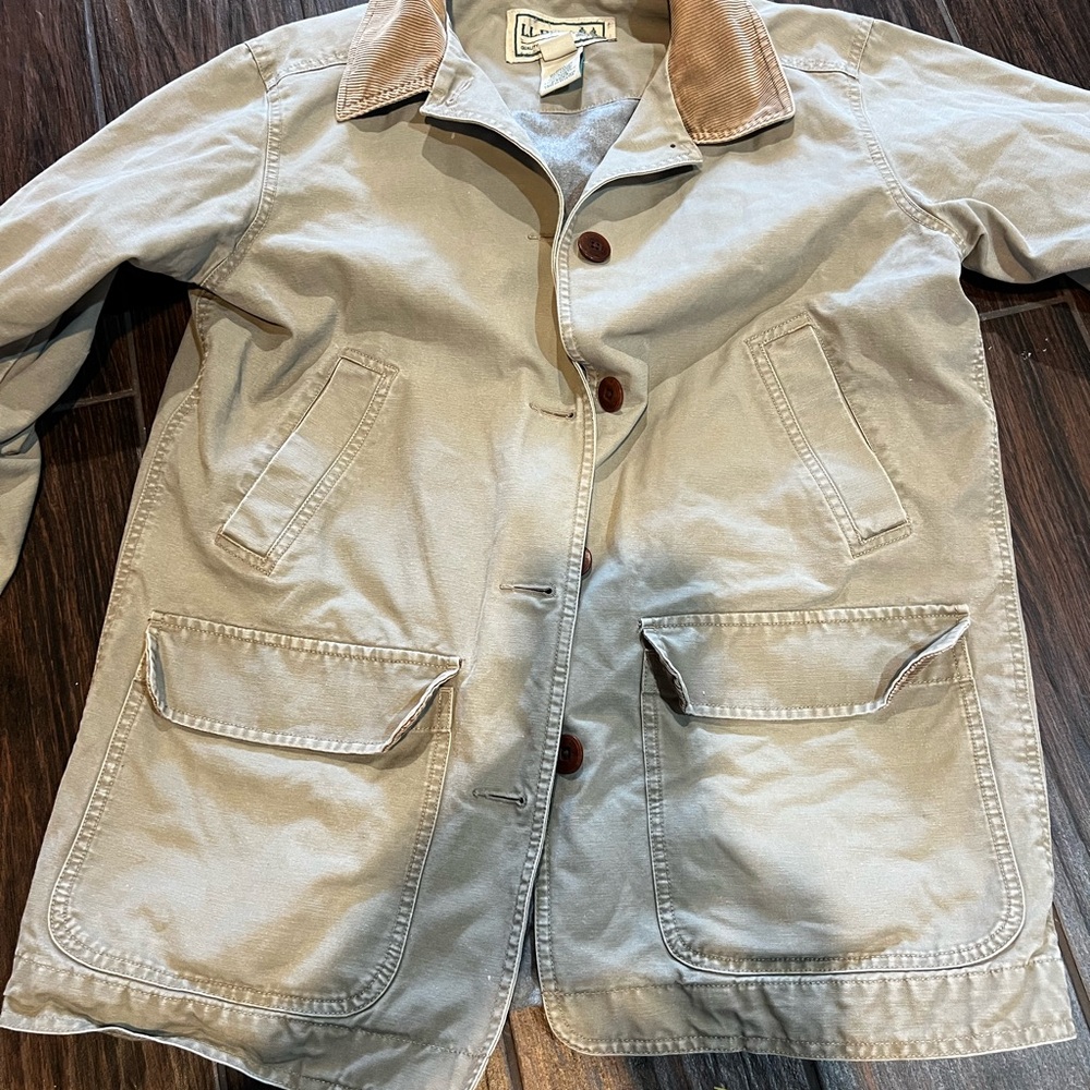 Women’s Beige Field Jacket with Corduroy Trim - Picture 9 of 9